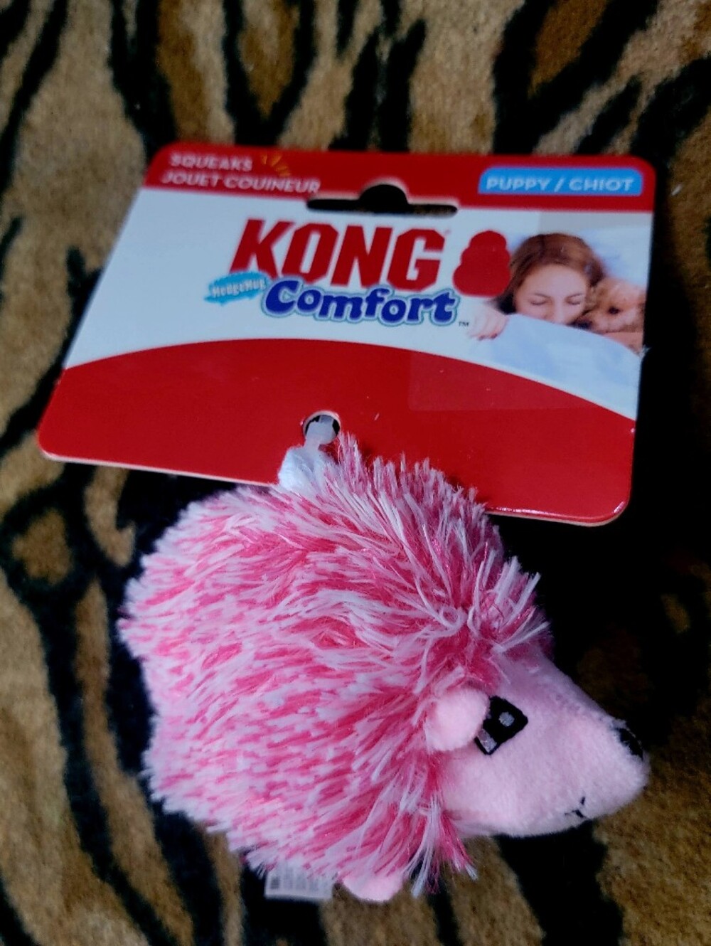 Kong Dog Comfort Pink Hedgehog Xs Plush Hedgehog Puppy Toy Ea.
